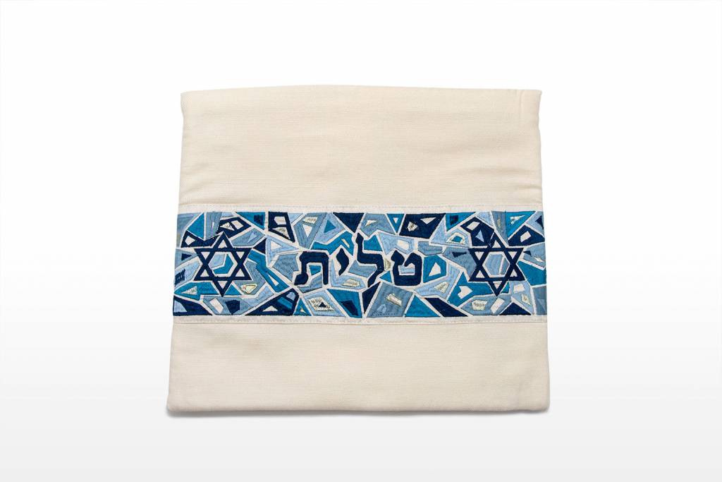 Star of David Blue Embroidered Talit Set - Israel Cart