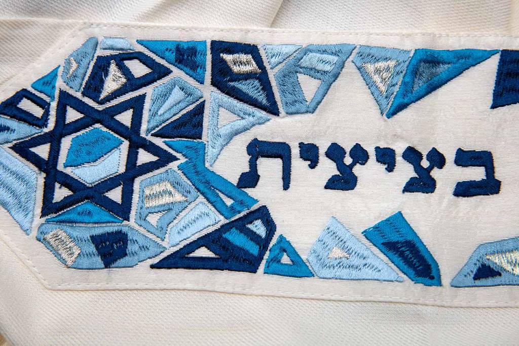 Star of David Blue Embroidered Talit Set - Israel Cart