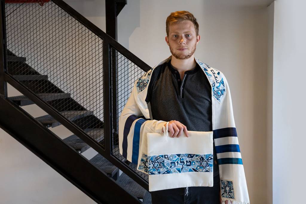 Star of David Blue Embroidered Talit Set - Israel Cart