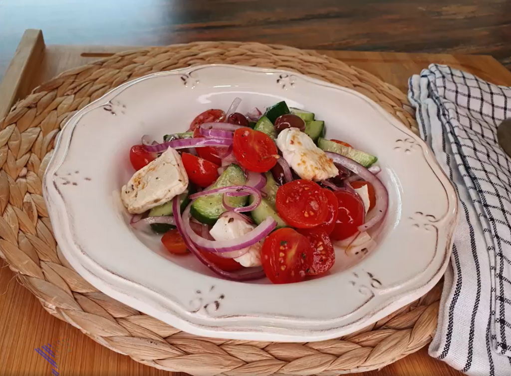 Mediterranean Salad with Fried Halloumi Cheese - Israel Cart