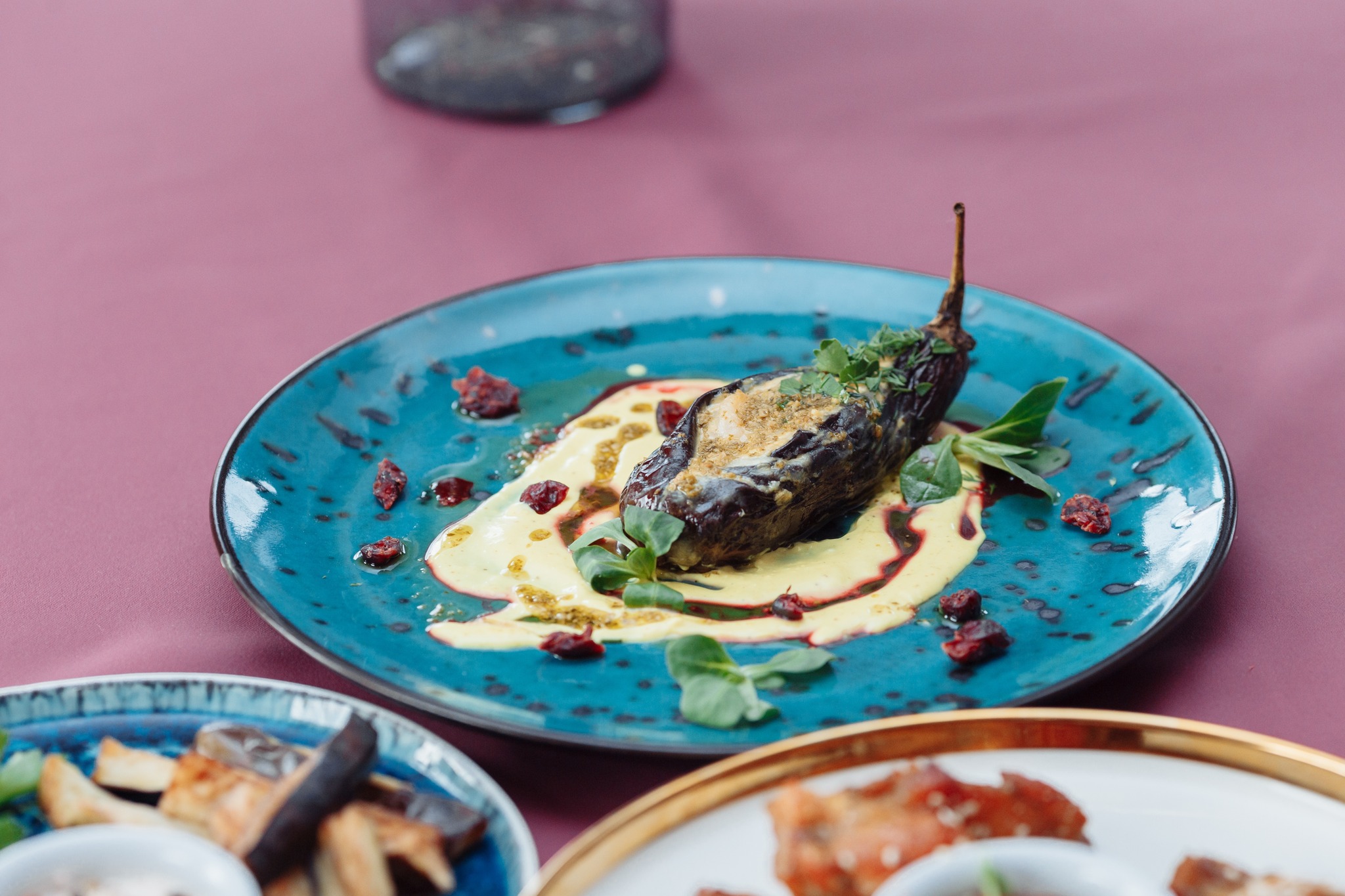 Roasted Eggplant with silan and tehina - Israel Cart