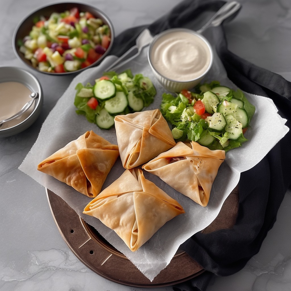 Chicken Shawarma-Filled Filo Wraps with Fresh Salad - Israel Cart