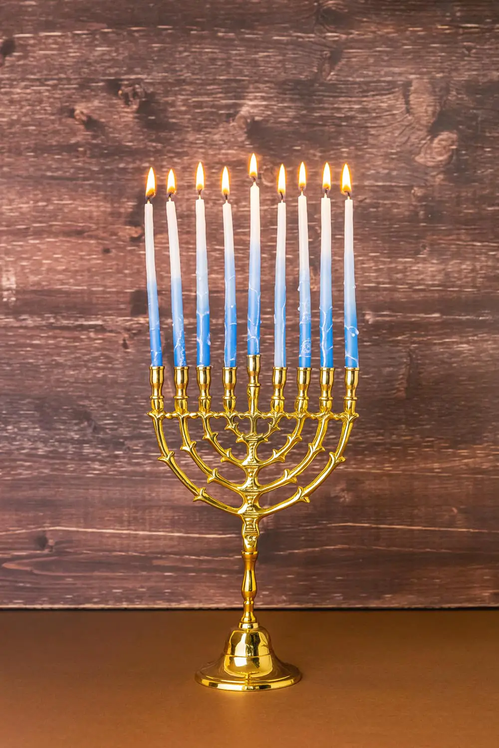  Gold Jerusalem Menorah, Decorative Judaica Candle